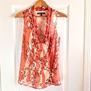 Cynthia Steffe Abstract Print Silk Racer Back Tank Top